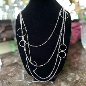 Express 4-Strand Layered Necklace Silver and Black